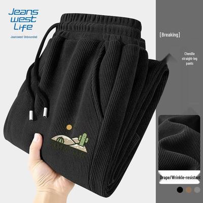 JEANSWEST LIFE Chenille Straight-Leg Casual Pants