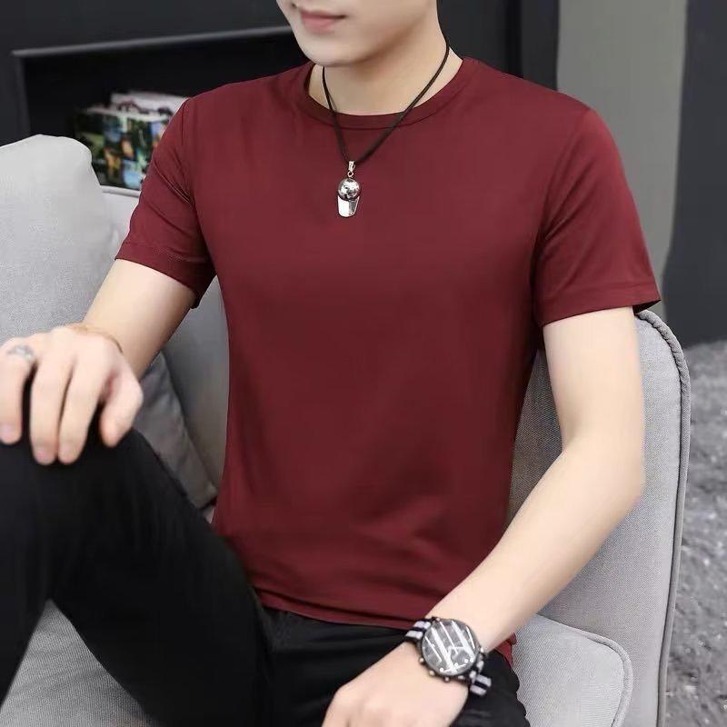 Men's Slim Fit Pure White Short Sleeve T-Shirt