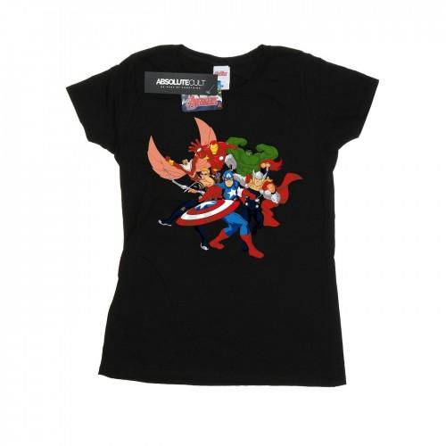 Marvel Womens/Ladies Avengers Assemble Comic Team Cotton T-Shirt