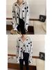 Retro Hong Kong Style Women's Print Blouse - 2025 Spring/Autumn Collection, Loose Fit, Lazy Style Shirt