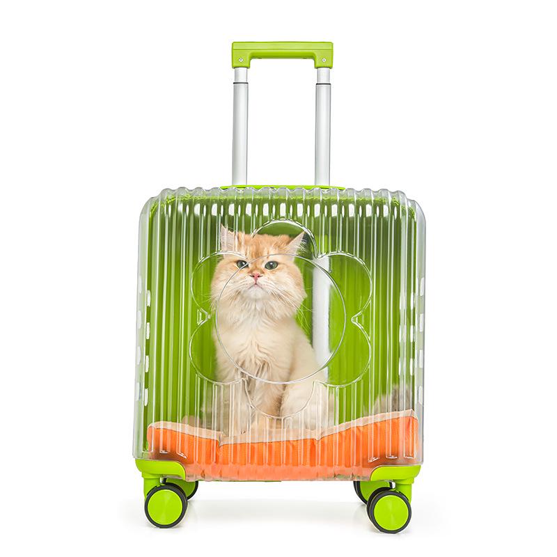 

Портативна валіза-переноска на колесах для котів та маленьких собак з великою місткістю