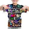 Summer Fashion Kids T-shirt Cartoon Alphabet Pattern 3D Print Casual Loose Outdoor Girl and Boy Short Sleeve Tees Top Pullover