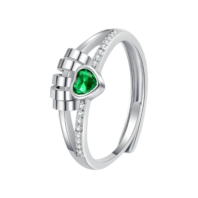 

Stylish Sturdy Brass Fidgets Rings with Heart and Spinner Bead Accessory for Anxiety Relief and Fashion Pieces