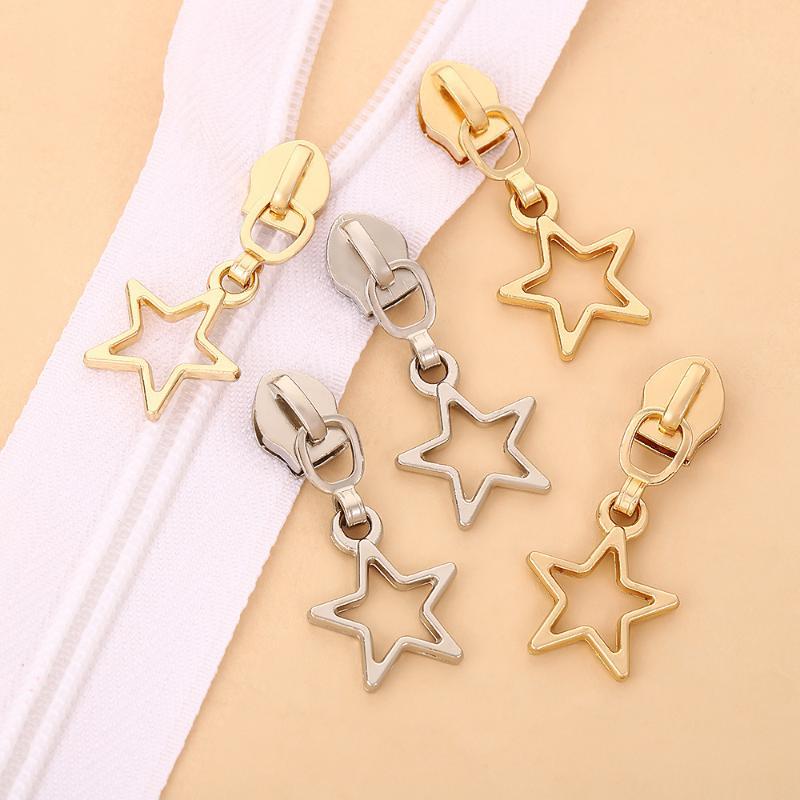 Star Zipper Slider Puller 10 Pack Universal Replacement for Jacket Nylon Zips Purses Backpacks Luggage Kids Bags