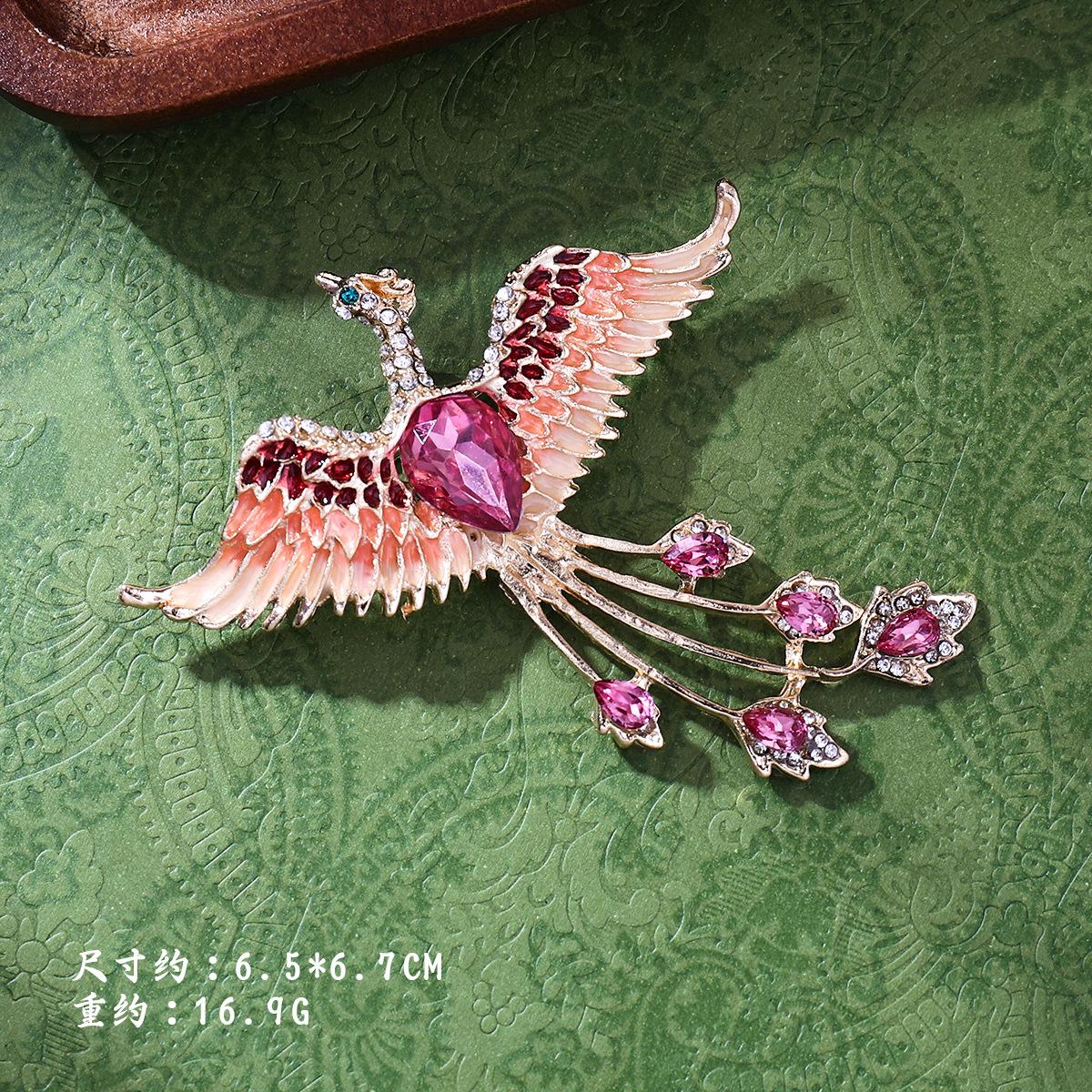 

Брошь Феникс из сплава в национальном стиле для женщин, жемчужная брошь с кисточкой, аксессуары, брошь-булавка, свадебный набор