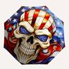 American Flag Skull Umbrella, Portable 3-Fold Compact Umbrella,Christmas Gift E