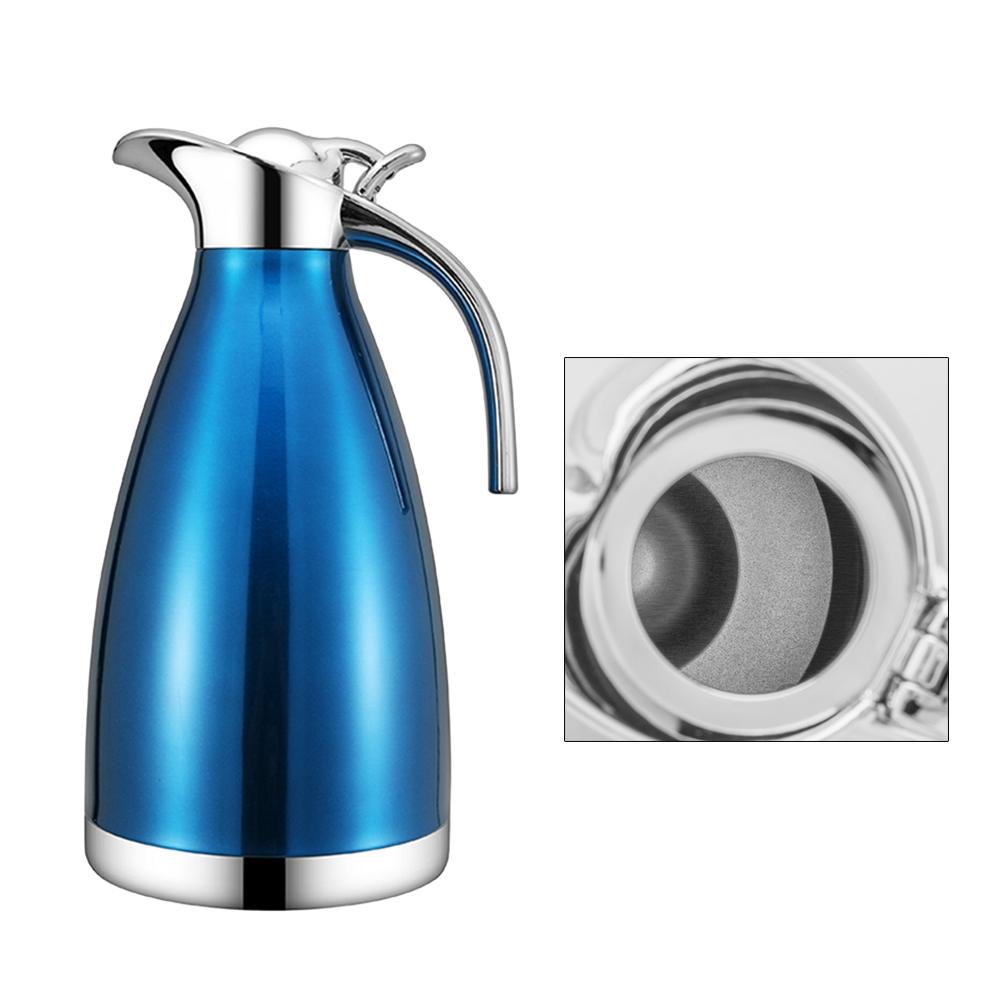 

1.5L Stainless Steel Cold Water Pot Double Wall Insulated Thermal Bottle For Home Office Travel Leakproof Water Container синій