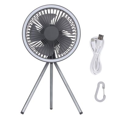 Tripod Desk Fan with Light USB Rechargeable Battery Operated 3 Gear Adjustable Portable Tent
