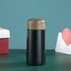 Japanese Retro Insulated Bottle With Wooden Lid For Office And Travel Use