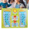 Learning To Tie Shoes Toy Wooden Dress Learning Baby Educational Toy Infant GiftBlue Green