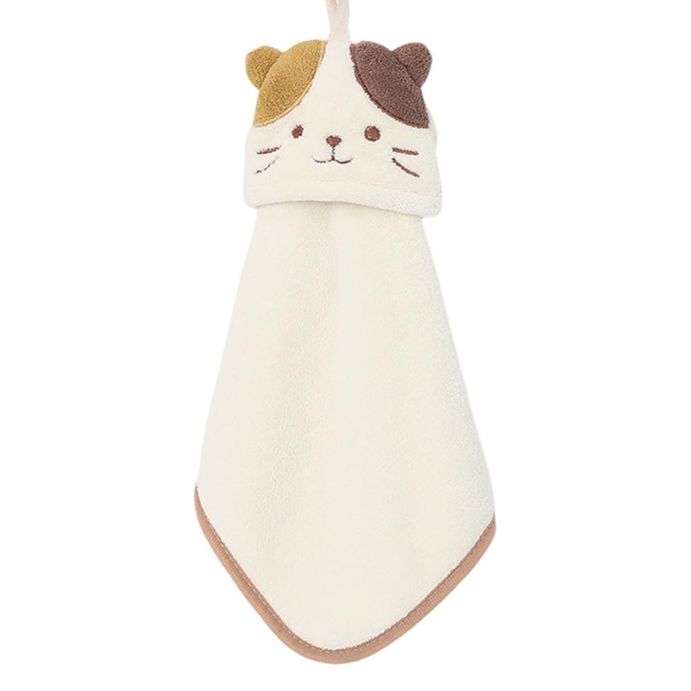 1PC Cartoon Hanging Hand Towel Soft Coral Kitchen Towel Cute Kids Child baby Quick Dry Bathing Towel