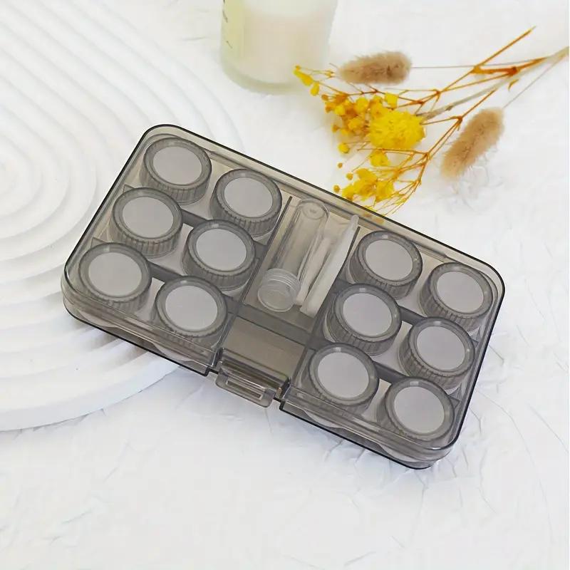 

6-in-1 Contact Lens Case Transparent Eye Contacts Storage Box with Tweezer for Beauty Pupil Portable Travel Makeup Accessories серый