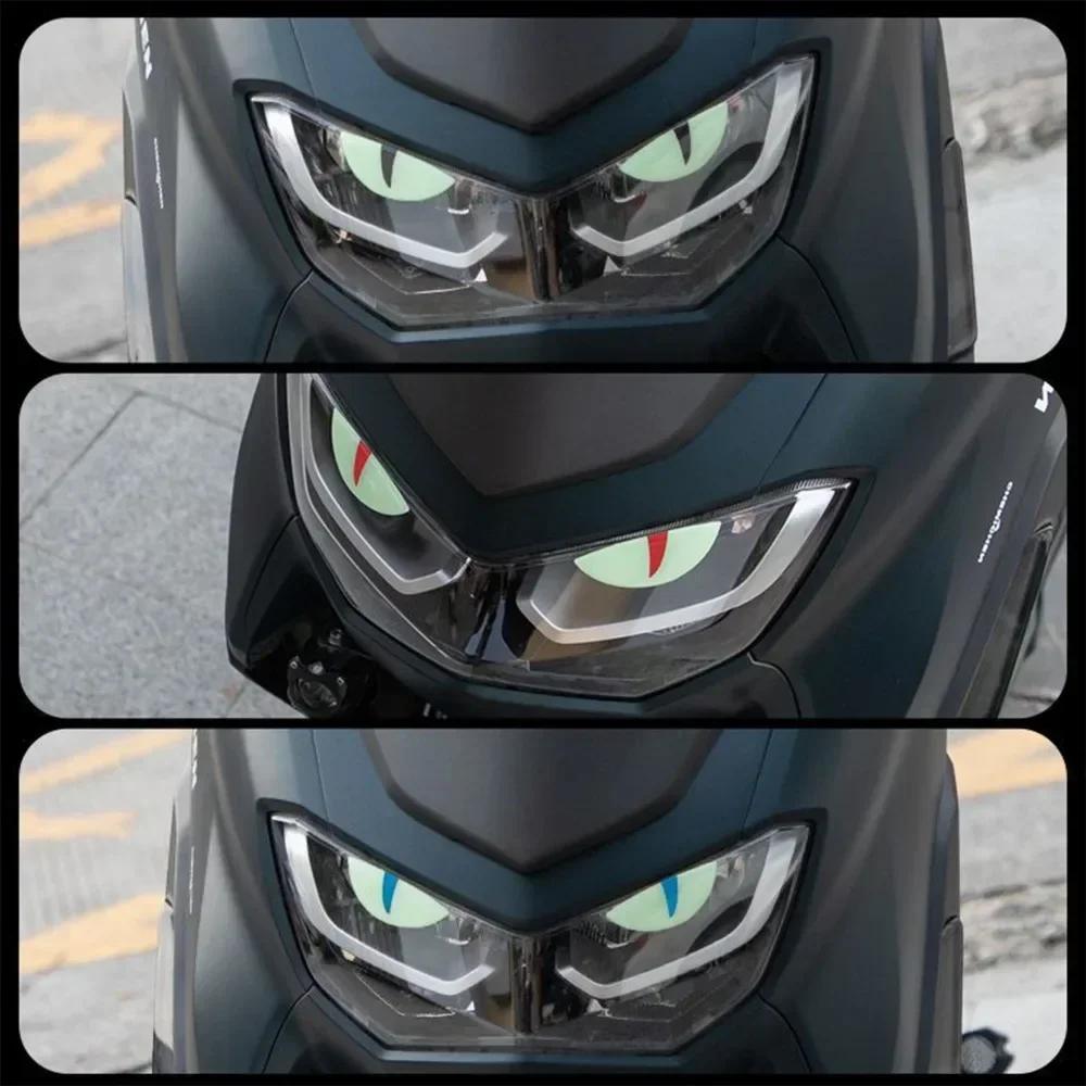 Luminous Cat Eye Car Sticker 3D Demon Eyes Car Motorcycle Electric Vehicle Night Light Warning Decoration Decal for Suzuki