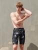 Jeteseu Men'S Space Black Dt Knee-Length Swim Shorts