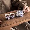 Liu Yin Arowana Kung Fu Tea Set High-end Ceramic Teacup Teapot Gift Box One Pot Two Cups Company Business Gifts