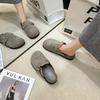 Baotou half slippers women's outer wear 2025 new spring spring and autumn flat bottom platform retro lazy shoes comfortable
