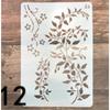 Plantillas de capas de hojas para bricolaje, pintura de pared, álbum de recortes, coloración, relieve, álbum, plantilla de tarjeta decorativa