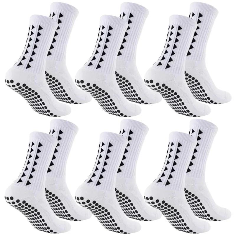 6Pairs Men Women Football Grip Socks Towel Bottom Sport Socks Rugby Soccer Cycling Running Exercise Athletic Socks