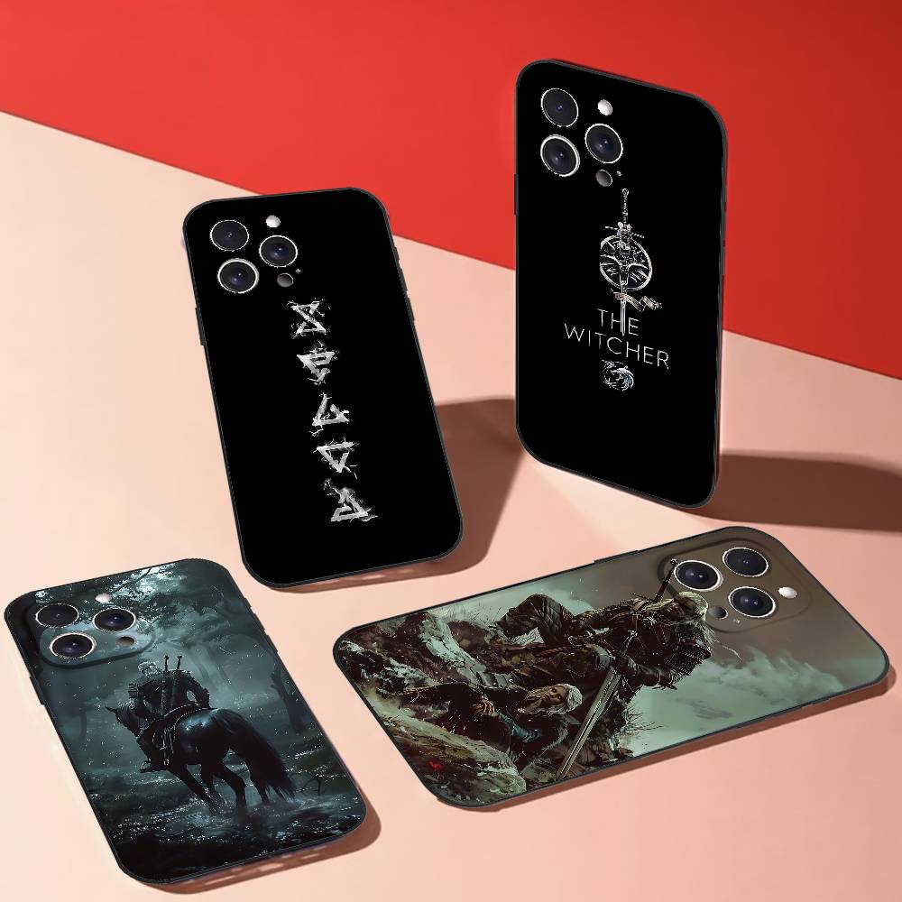 Game The R-Witcher Phone Case For Iphone 16 15 11 13 14 Pro Max 7 8 Plus X Xr Xs Max 12mini Black Shell Cover Case