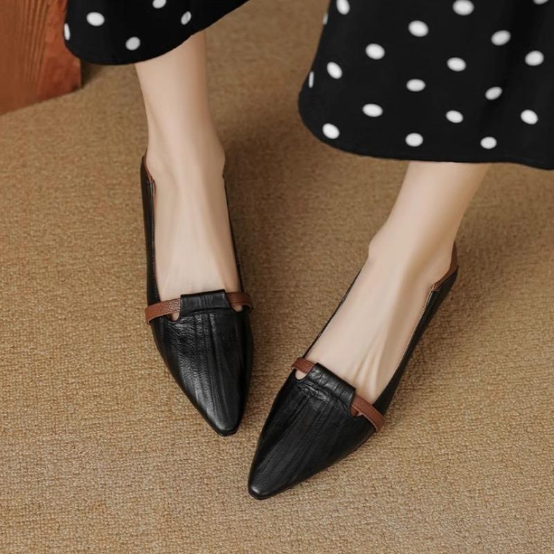 Fashion 2025 New Pointed Toe Women Loafers Shoes Mid Heels Shallow Sandals Pumps Autumn New Brand Casual Shoes Women Walking Dress Cozy