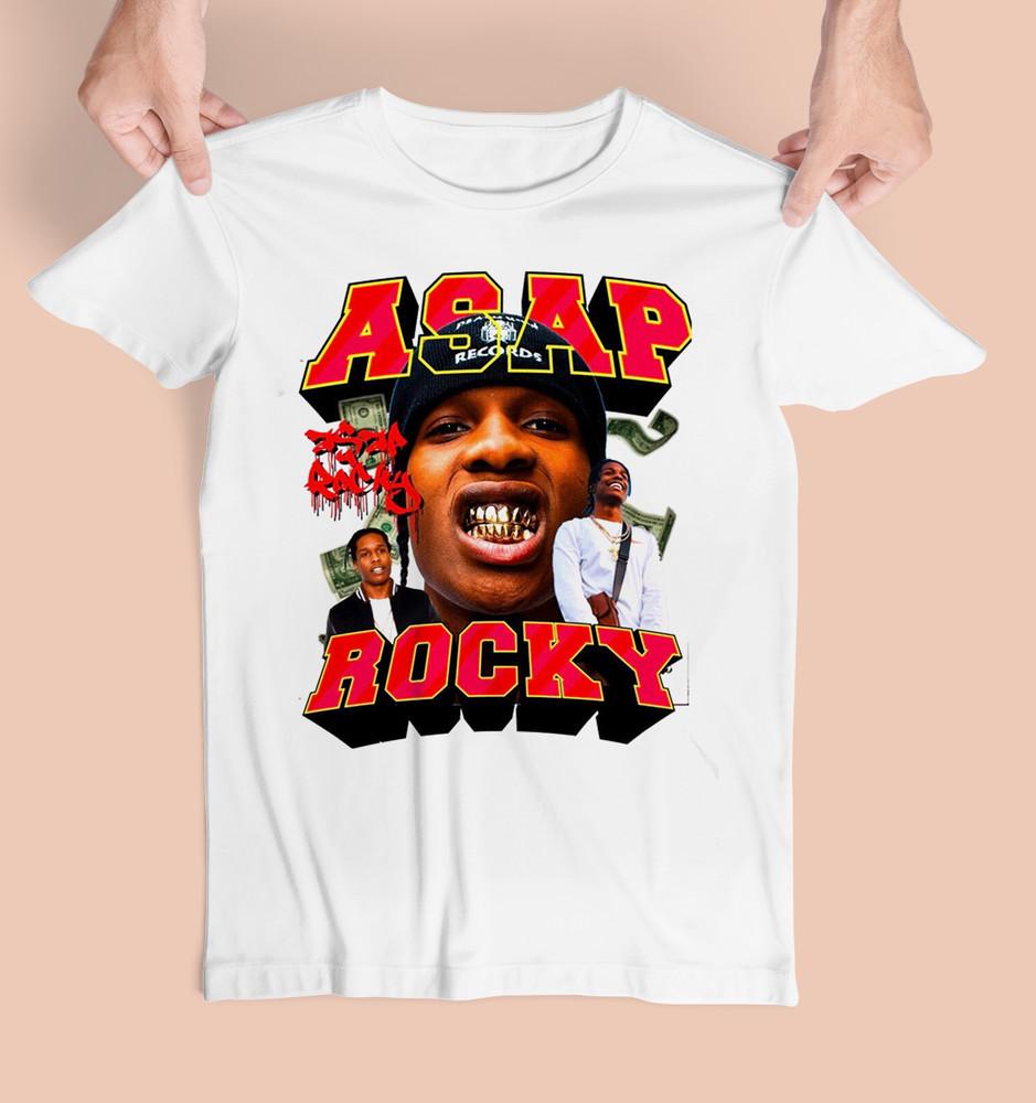 

Vtg ASAP Rocky Music Hip Hop Star Cotton White Unisex All Size Shirt BL561 Unisex T-Shirt L