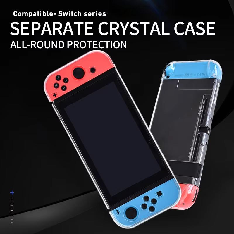 Transparent Protective Case with Scratch Protection for Handheld Game Console Clear Hard Cover for Switch