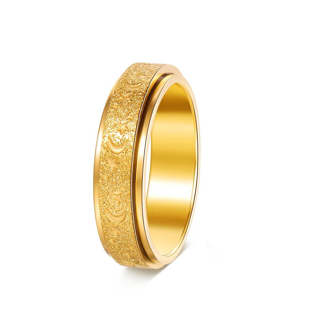 Xiyin Titanium Steel Zirconia Diamond Rotating Couple Rings Set - 7 Pieces