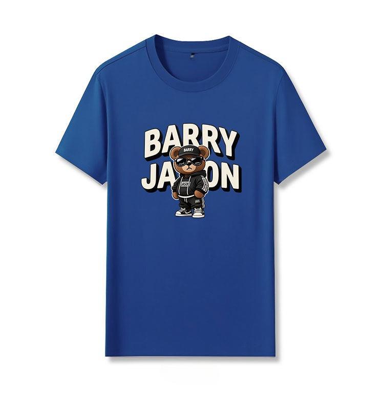 Trendy Casual Roundneck Shortsleeved Tshirt for Men Summer 2026 New Style Cartoon Bear Printed Shirt