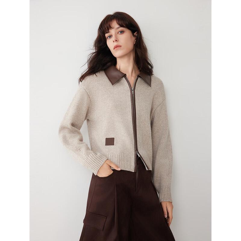 ELLE Women's Retro Lambswool Knit Cardigan