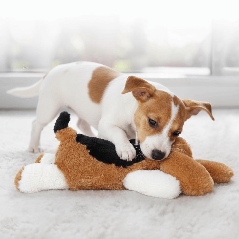 Realistic Pet Soothing Plush Toys Comfortable Pet Sleep Aid Toy Cute Dog Heartbeat Toy Training