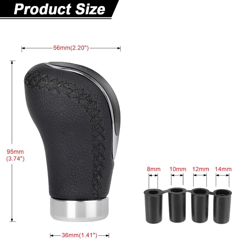 5/6 Speed Universal Replacement Manual Car Hoodie Gear Stick Shift Knob Modified Stick R PU Leather Gearshift Head Gear Knob Set