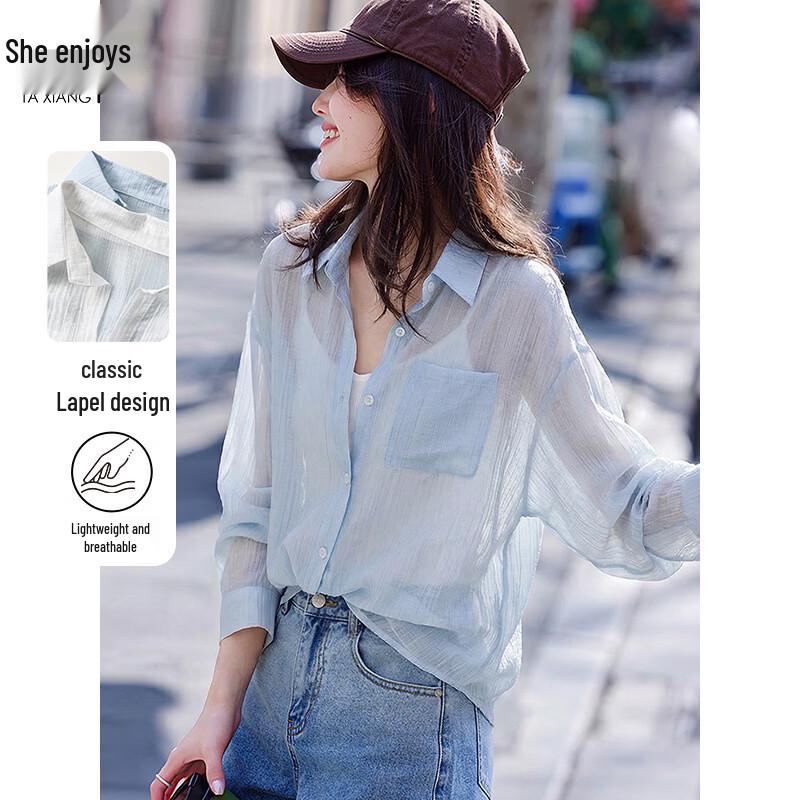 Women s Lace Patchwork Long-Sleeve Blouse L синий