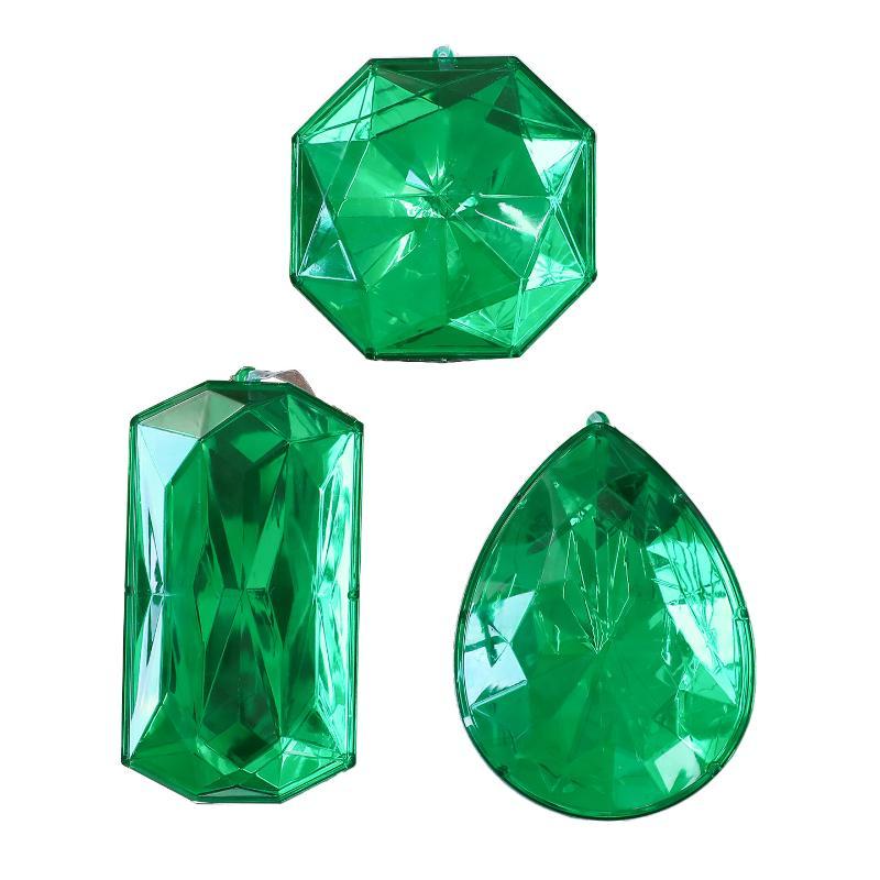 Plastic Christmas Tree Hanging Ornaments With Glitter Gem Accents In Square And Round Shapes For Festive Seasonal Decoration Use