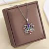 FTCY 7 Chakras Necklaces for Women Elegant Flower Yoga Energy Necklace Exquisite Charms Women's Pendant Gift