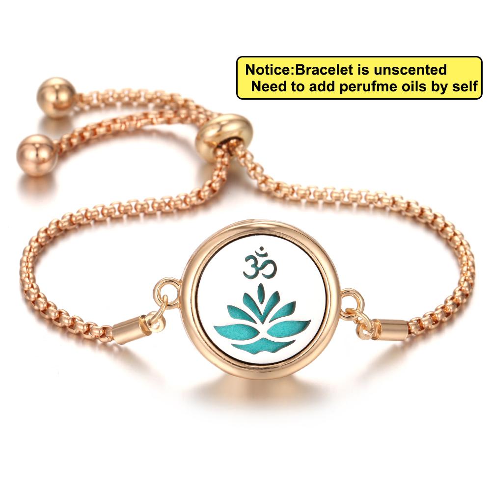 New Aromatherapy Diffuser Bracelet Essential Oil Diffuser Bracelet Alloy Stainless Steel Perfume Aroma Locket Bracelet for Women