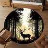 1pc Deer Forest Round Chair mat office Area Rug - Non-Slip, Floor Mat for Office, Bedroom, Ideal home decor gift c0112149