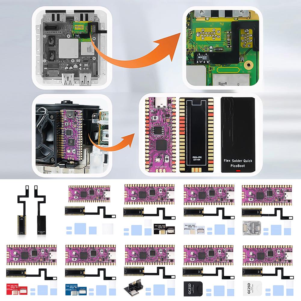 For Raspberry Pi Pico Picoboot FPC Flexible Ribbon Cable with SD2SP2 Adapter GC2SD Card Reader for NGC Gamecube Game Console