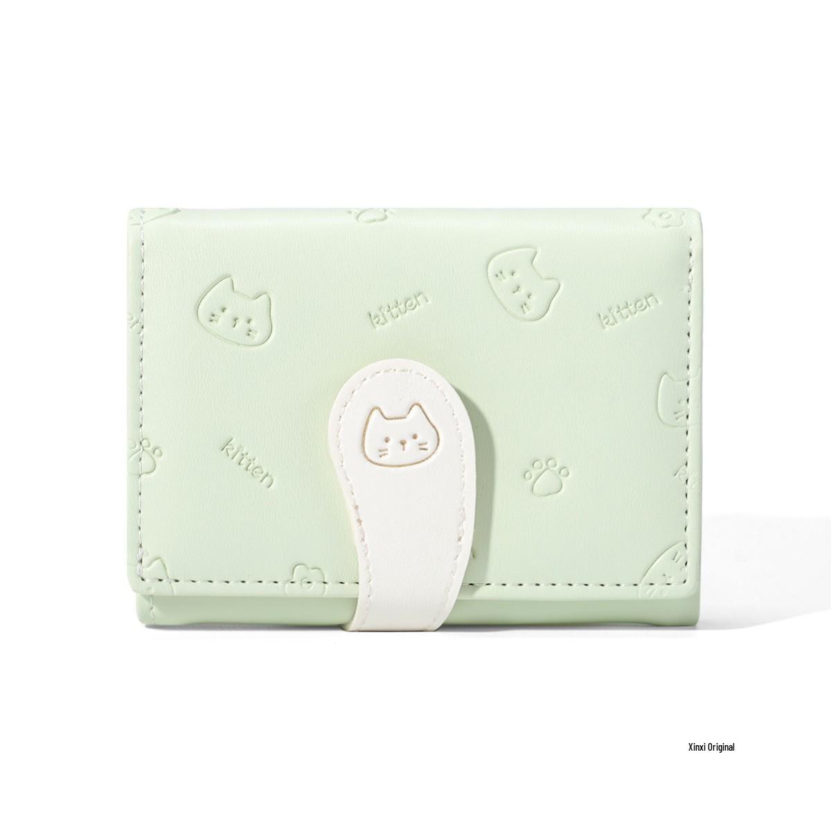 

Новый милый кошелек-трифолд для студента с цветочным принтом - Корейская мода, Женский из ПУ