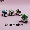 1PC Children's Small Toys Cartoon Solid Color Colorful Four-wheel Drive Pull-back Racing Helmet Car