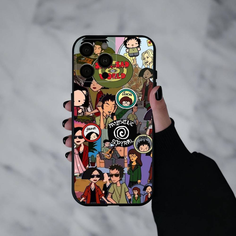 Daria Cool Girl Fashion Phone Case For iPhone 17pro,16,15,14,13,12,11 Plus,Pro Max,XS,Soft Silicone Black Cover