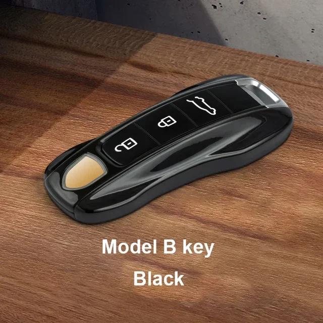AABKV1 Solid Color ABS Car Key Case Cover Accessories For Porsche Panamera 2017 Cayenne 2018 2019 911 2020 2021 2022 2023 2024 Taycan