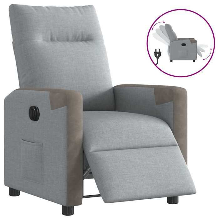 VidaXL Fauteuil inclinable électrique Gris clair Tissu 3324080
