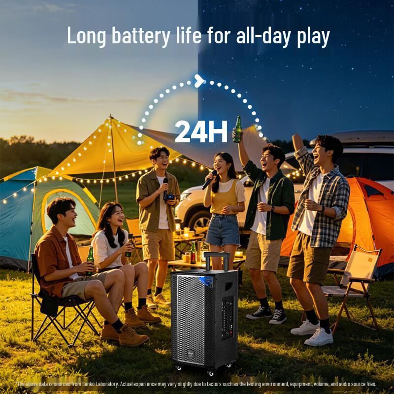 SAST SA-807 12-inch Portable Outdoor Bluetooth Speaker with Dual Microphones (CN Version)