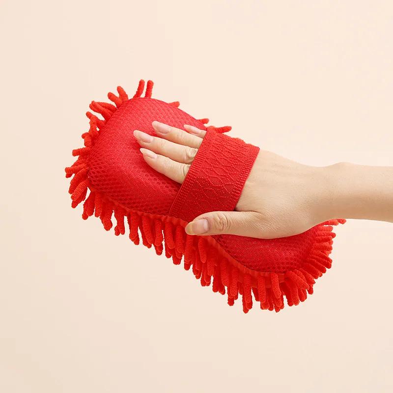 Multi color car cleaning sponge coral cleaning for car washing and car cleaning gloves for easy cleaning