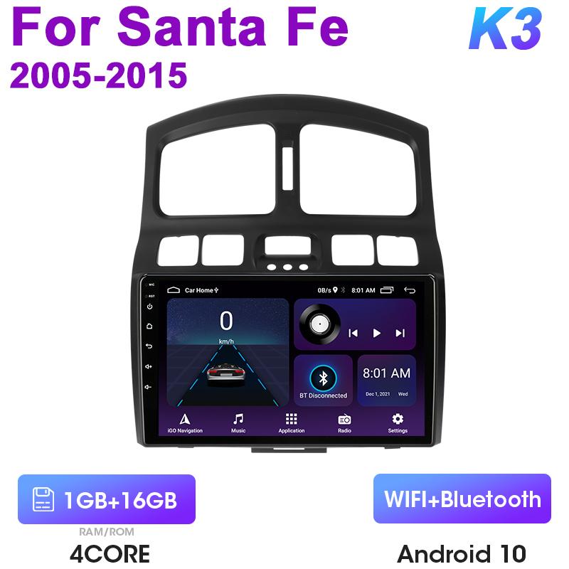 

2 Din Android 12 автомобильное радио для Hyundai Classic Santa Fe 2005-2015 Мультимедийный видеоплеер Навигация GPS 4G Carplay Авто Стерео