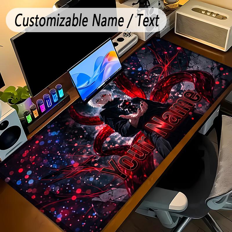Large Mouse PadTokyo Ghoul Custom Name Text Personalized Desk Mat Non Slip Gaming Pad