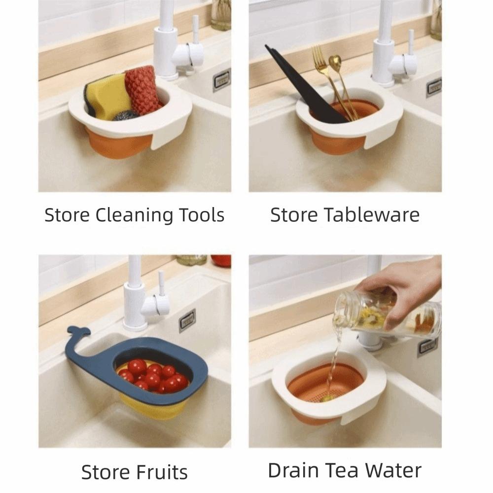 Anti-leakage Sink Whale Drain Basket Foldable Filter Basket New Kitchen Strainer  Kitchen Use