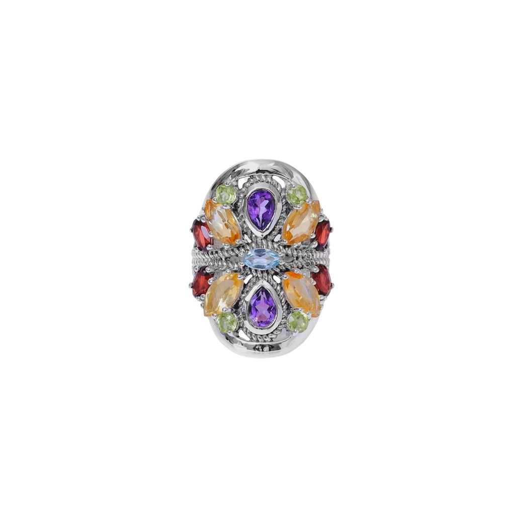 Vintage Purple Amethyst 925 Sterling Silver Ring - Boho Gemstone Jewelry