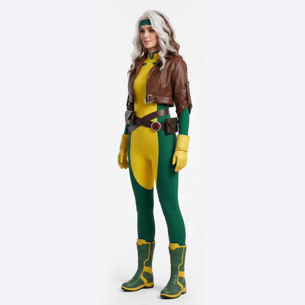X Men Rogue Cosplay Costume Polyester Street Style For Anime And Gaming Events