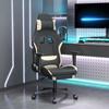 Day and Night - Day and Night Gaming Chair with Footrest In Cream and Black Fabric